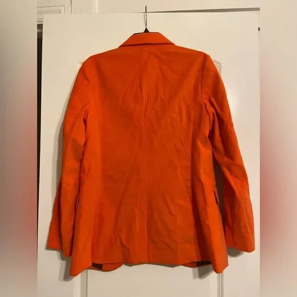 NWT Outerknown Henry Cord Boy Blazer Flame Orange Sz 4 organic cotton corduroy - Picture 5 of 13